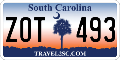 SC license plate ZOT493