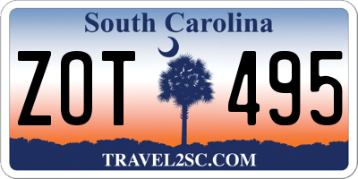 SC license plate ZOT495