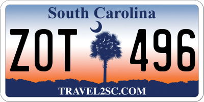 SC license plate ZOT496