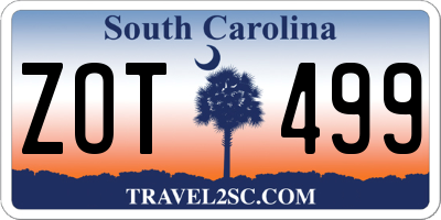 SC license plate ZOT499