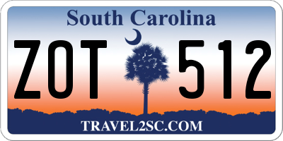 SC license plate ZOT512