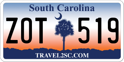 SC license plate ZOT519
