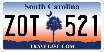 SC license plate ZOT521
