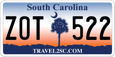 SC license plate ZOT522