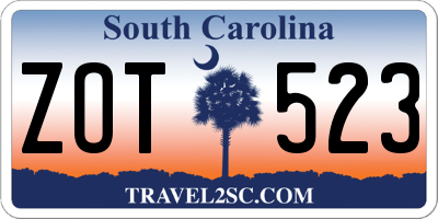 SC license plate ZOT523