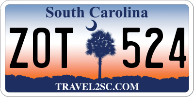 SC license plate ZOT524