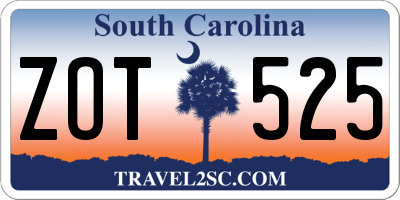 SC license plate ZOT525