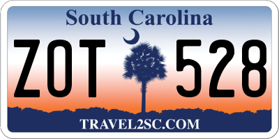 SC license plate ZOT528