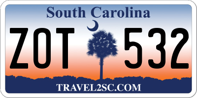 SC license plate ZOT532