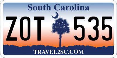 SC license plate ZOT535