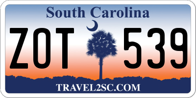 SC license plate ZOT539