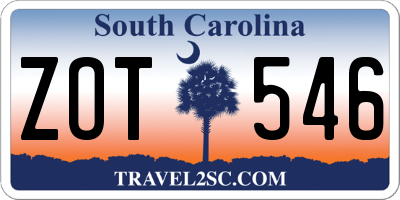 SC license plate ZOT546