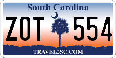 SC license plate ZOT554
