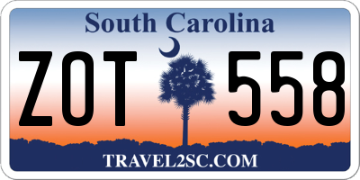 SC license plate ZOT558