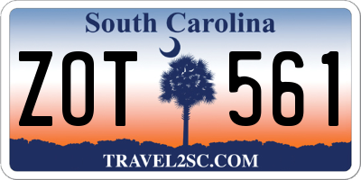 SC license plate ZOT561