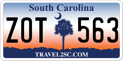 SC license plate ZOT563