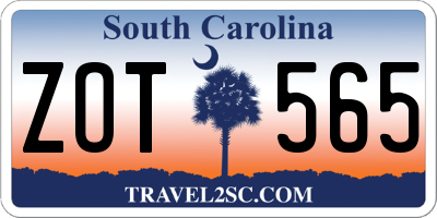 SC license plate ZOT565