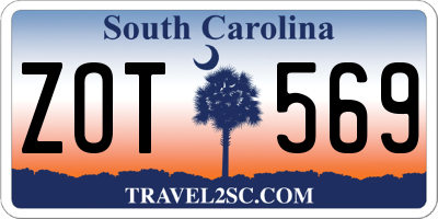 SC license plate ZOT569