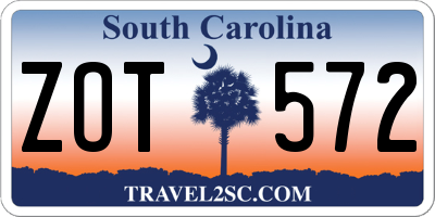SC license plate ZOT572