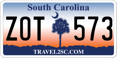 SC license plate ZOT573
