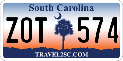SC license plate ZOT574