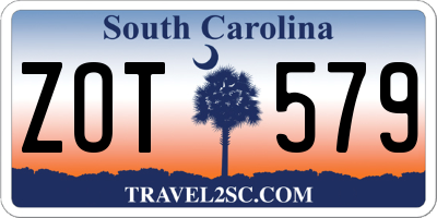 SC license plate ZOT579