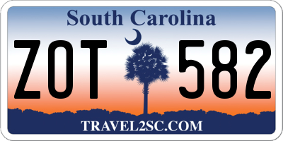 SC license plate ZOT582