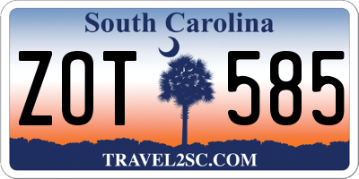 SC license plate ZOT585