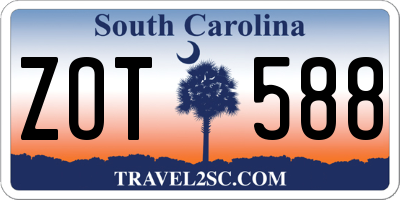 SC license plate ZOT588