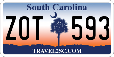 SC license plate ZOT593