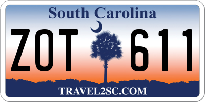 SC license plate ZOT611