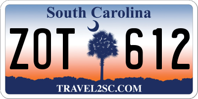 SC license plate ZOT612