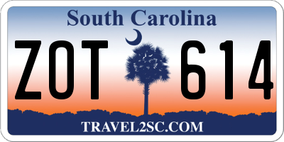 SC license plate ZOT614