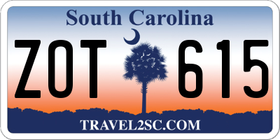 SC license plate ZOT615