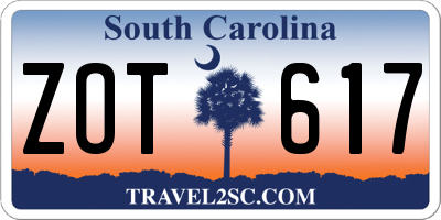 SC license plate ZOT617