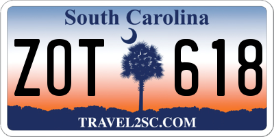 SC license plate ZOT618