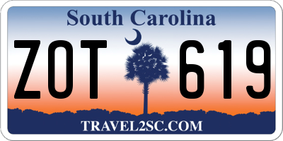 SC license plate ZOT619