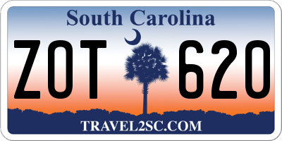 SC license plate ZOT620