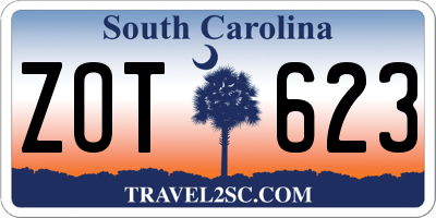 SC license plate ZOT623
