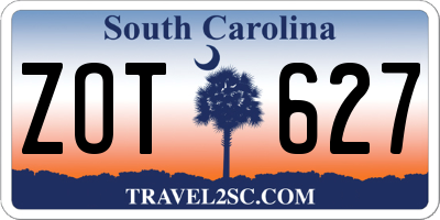 SC license plate ZOT627