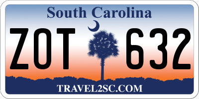 SC license plate ZOT632