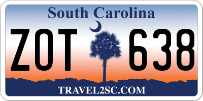 SC license plate ZOT638