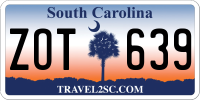 SC license plate ZOT639