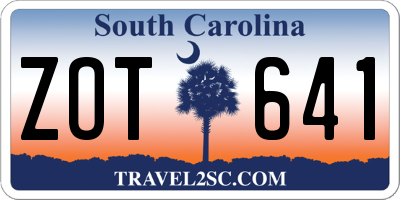 SC license plate ZOT641