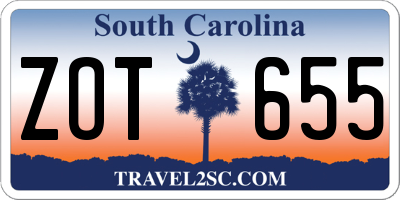 SC license plate ZOT655