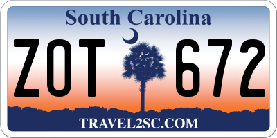 SC license plate ZOT672