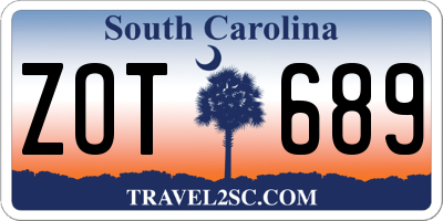 SC license plate ZOT689