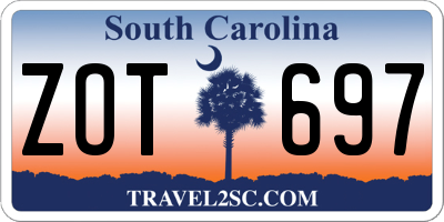 SC license plate ZOT697
