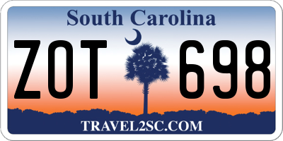SC license plate ZOT698
