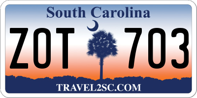 SC license plate ZOT703
